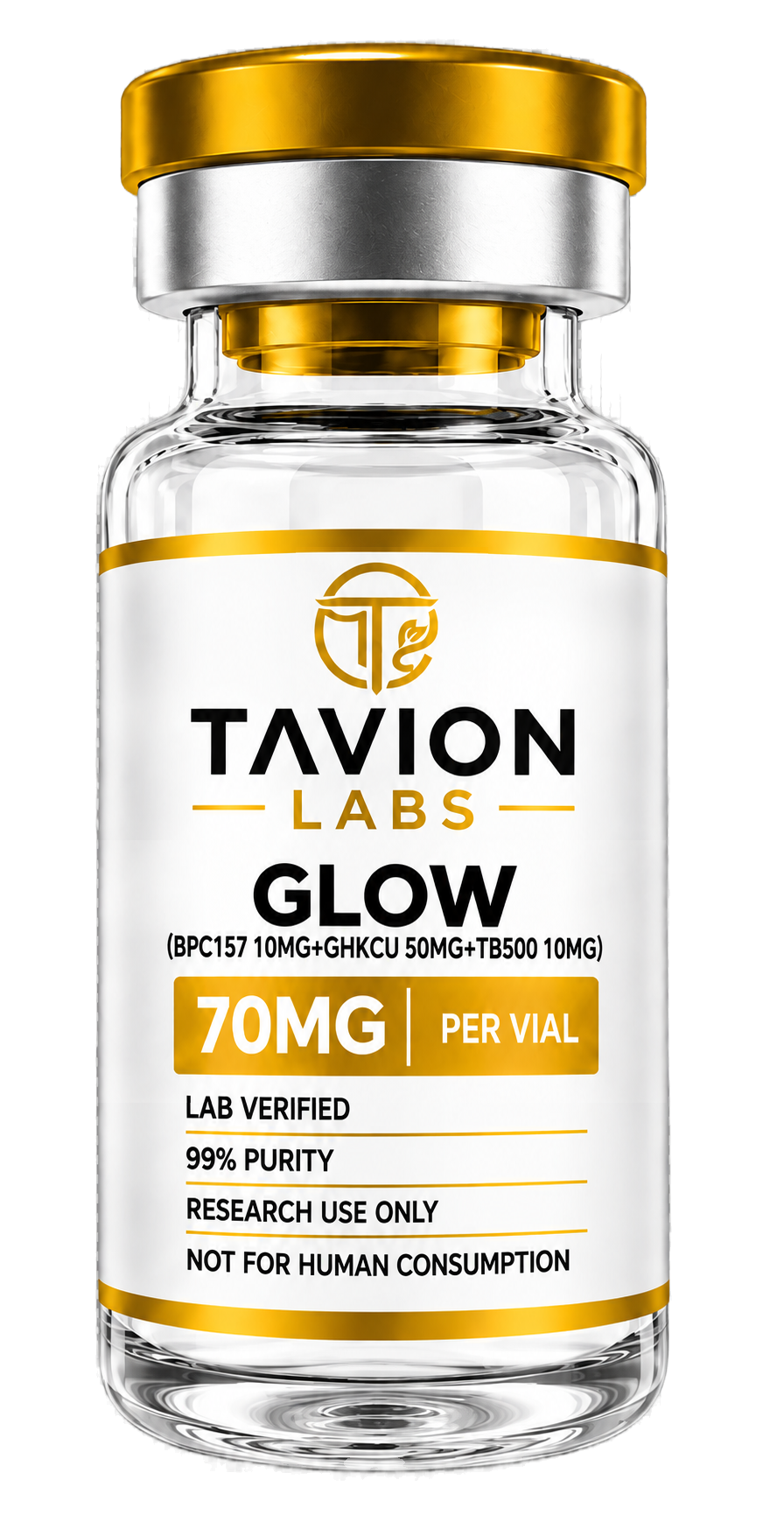 GLOW (BPC157 10mg+GHKCU 50MG+TB500 10mg), 70MG